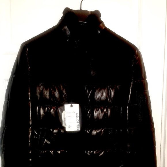 NEIL BARRETT Leather Puffer Jacket [Mens Sz XS] $2675.00